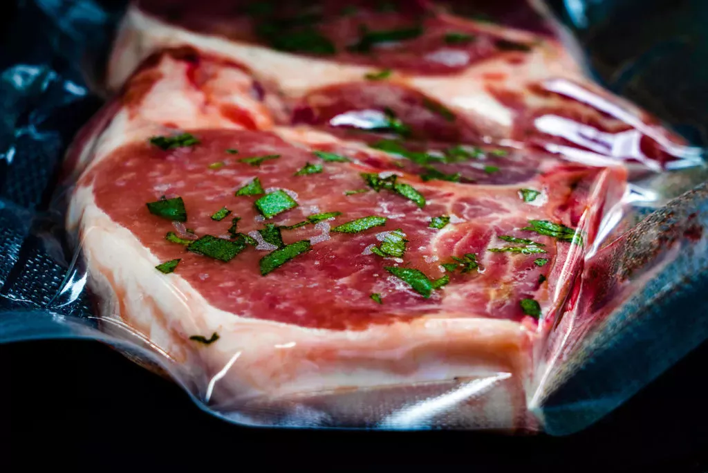 Steak in vacuum sealed bag best sous vide container next
