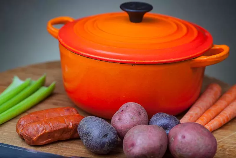 Red Dutch over with vegetables