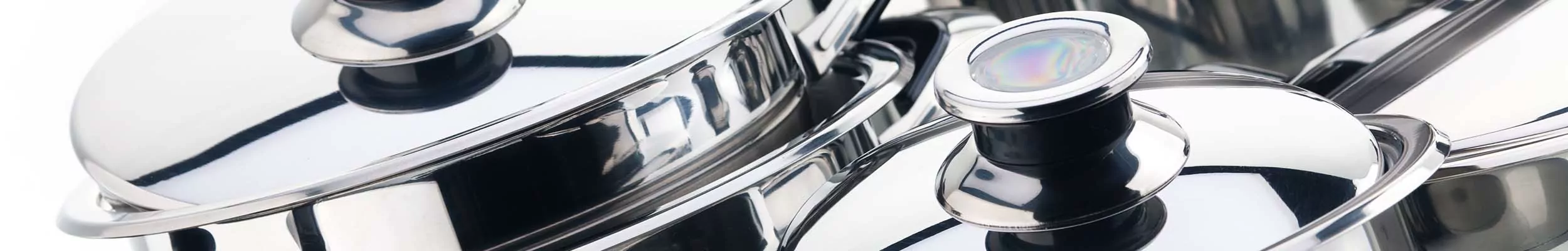 Stainless steel pots and pans collection