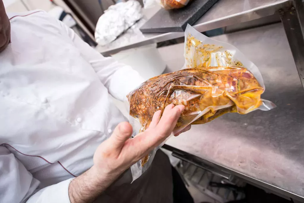 Sous Vide Vacuum sealed meat ready for the immersion circulator to cook