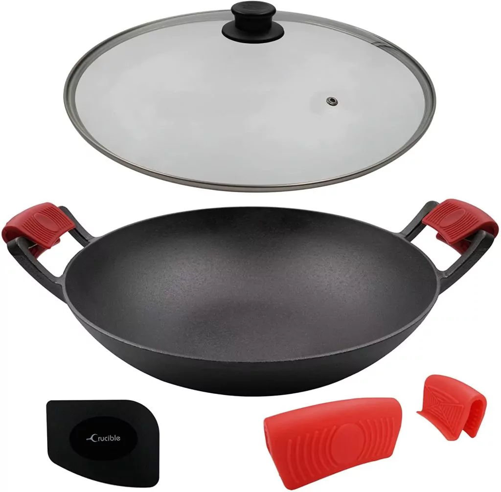 Cruible Cookware Cast Iron Wok Kit