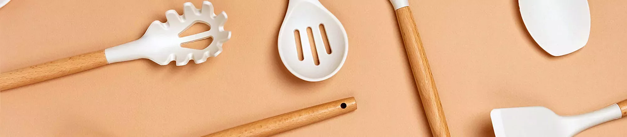 best-utensils-for-ceramic-cookware-header Best Utensils for Ceramic Cookware Silicone with wood handles