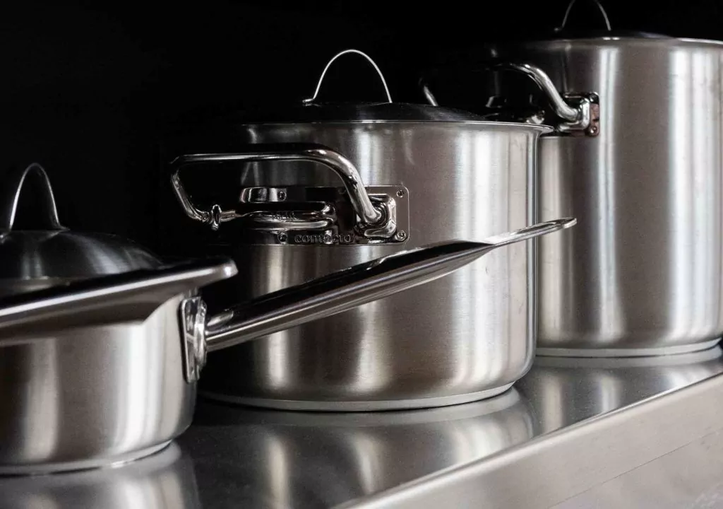 Stainless Steel Pots ready to go onto a gas stove